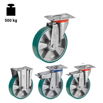 TR-62BS-NL-M-Roues avec montures pour charges légères et montures pour charges moyennes